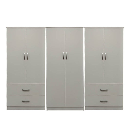 Ντουλάπα εξάφυλλη Athos pakoworld λευκή 240x42x180εκ