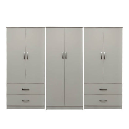 Ντουλάπα εξάφυλλη Athos pakoworld λευκή 240x42x180εκ