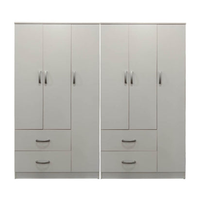 Ντουλάπα εξάφυλλη Athos pakoworld λευκή 180x42x180εκ