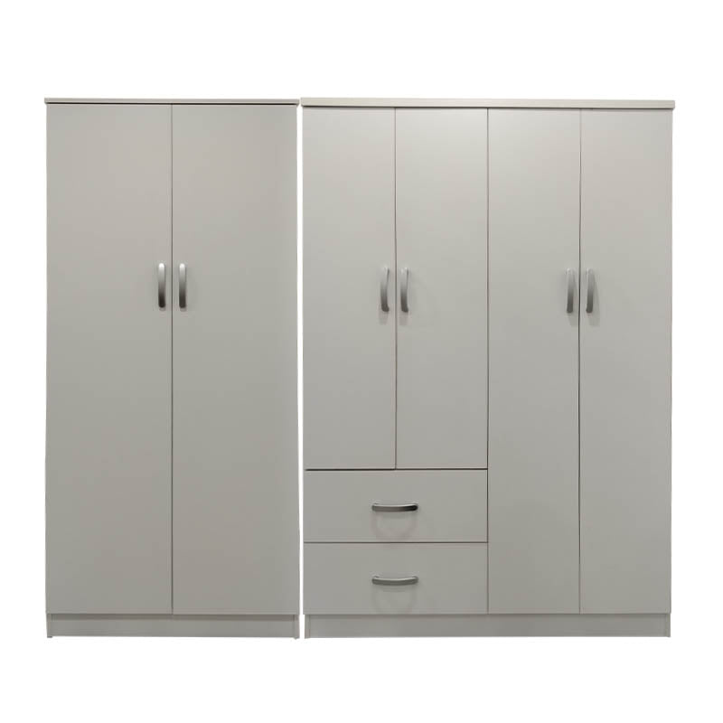 Ντουλάπα εξάφυλλη Athos Ι pakoworld λευκή 200,5x42x180εκ