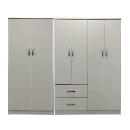 Ντουλάπα εξάφυλλη Athos Ι pakoworld λευκή 200,5x42x180εκ