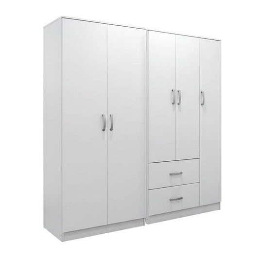 Ντουλάπα πεντάφυλλη Athos I pakoworld λευκή 170x42x180εκ