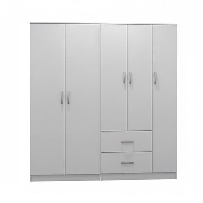 Ντουλάπα πεντάφυλλη Athos I pakoworld λευκή 170x42x180εκ