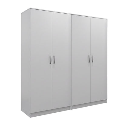 Ντουλάπα τετράφυλλη Athos Ι pakoworld λευκή 160x42x180εκ