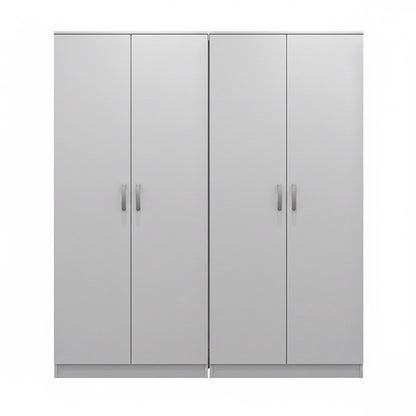Ντουλάπα τετράφυλλη Athos Ι pakoworld λευκή 160x42x180εκ