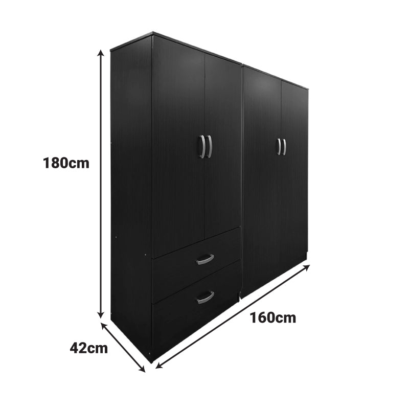Ντουλάπα τετράφυλλη Athos pakoworld wenge 160x42x180εκ