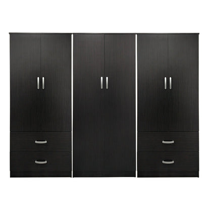 Ντουλάπα εξάφυλλη Athos pakoworld wenge 240x42x180εκ
