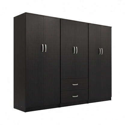 Ντουλάπα εξάφυλλη Athos Ι pakoworld wenge 240x42x180εκ