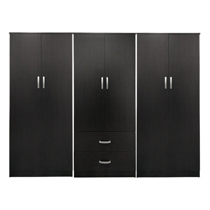 Ντουλάπα εξάφυλλη Athos Ι pakoworld wenge 240x42x180εκ