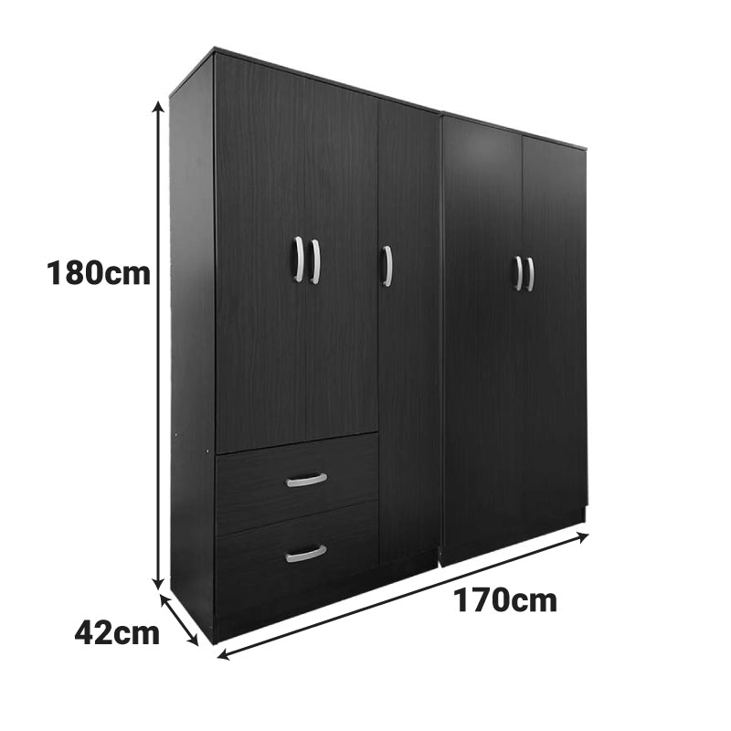 Ντουλάπα πεντάφυλλη Athos Ι pakoworld wenge 170x42x180εκ
