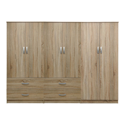 Ντουλάπα εξάφυλλη Athos pakoworld sonoma 240x42x180εκ