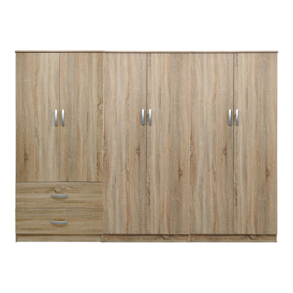 Ντουλάπα εξάφυλλη Athos I pakoworld sonoma 240x42x180εκ