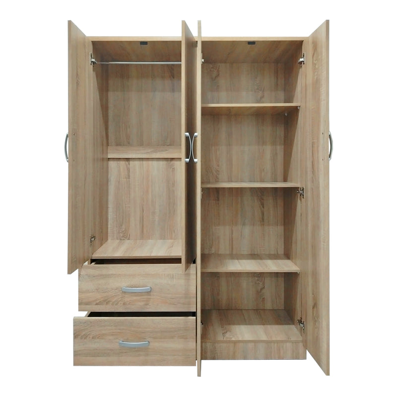 Ντουλάπα εξάφυλλη Athos Ι pakoworld sonoma 200.5x42x180εκ