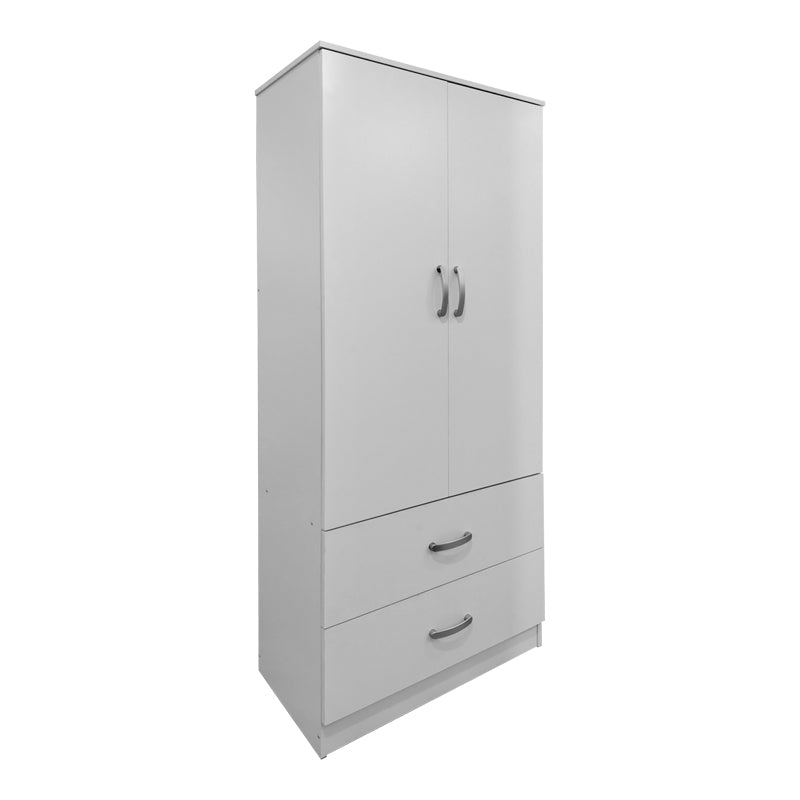 Ντουλάπα εξάφυλλη με πατάρι Athos pakoworld λευκή 240x42x240εκ