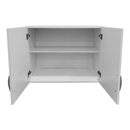 Ντουλάπα εξάφυλλη με πατάρι Athos pakoworld λευκή 240x42x240εκ