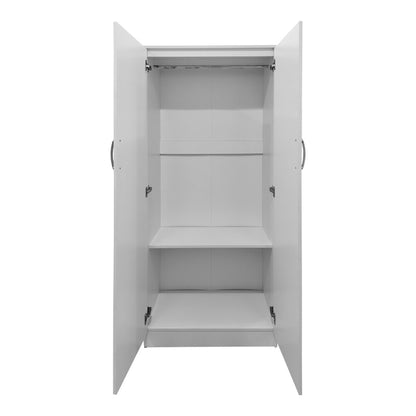 Ντουλάπα εξάφυλλη με πατάρι Athos ΙΙ pakoworld λευκή 240x42x240εκ