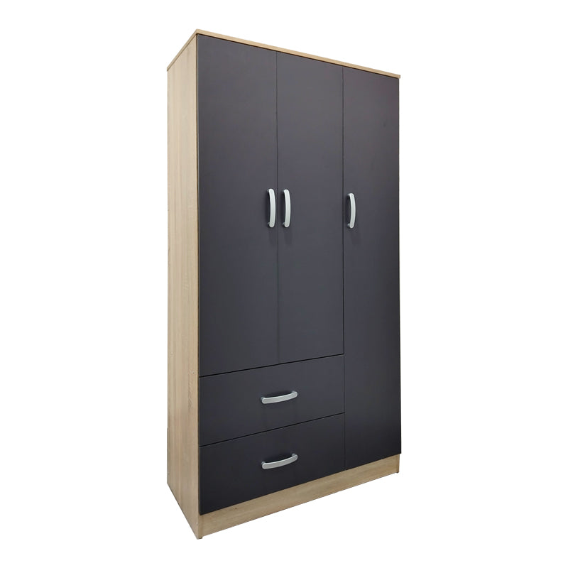 Ντουλάπα πεντάφυλλη Athos I pakoworld sonoma-ανθρακί 170x42x180εκ