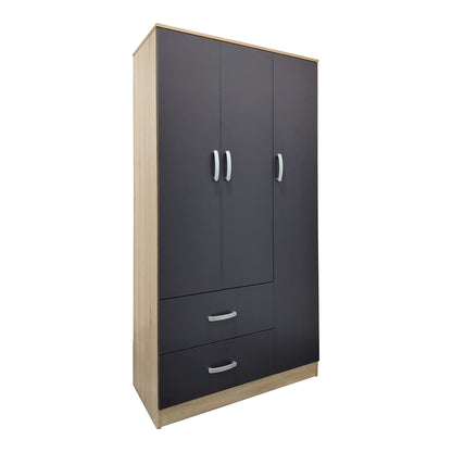 Ντουλάπα πεντάφυλλη Athos I pakoworld sonoma-ανθρακί 170x42x180εκ