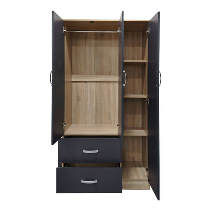 Ντουλάπα πεντάφυλλη Athos I pakoworld sonoma-ανθρακί 170x42x180εκ