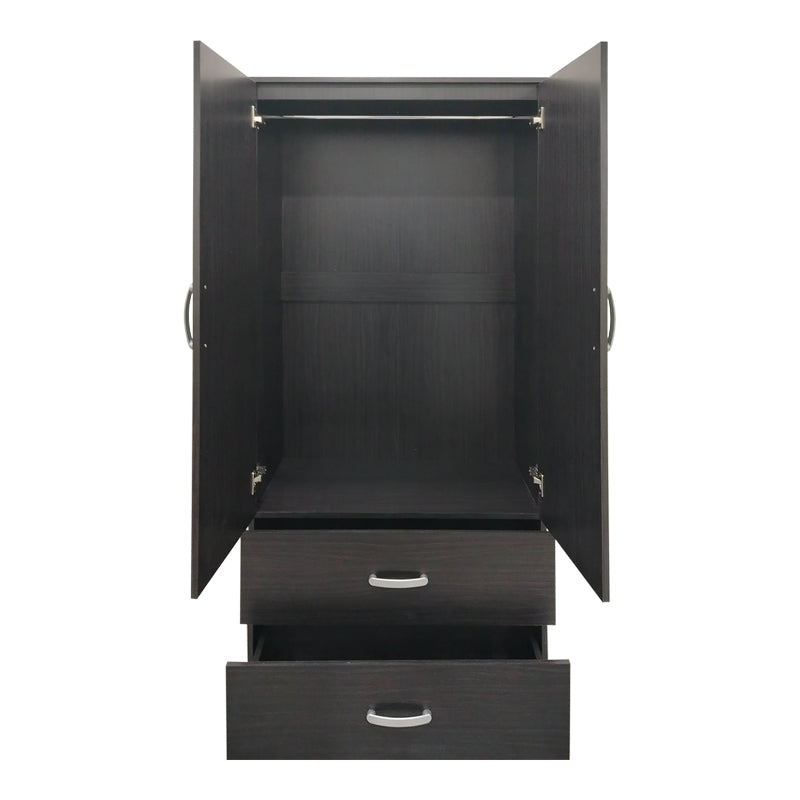 Ντουλάπα τετράφυλλη με πατάρι Athos pakoworld wenge 160x42x240εκ