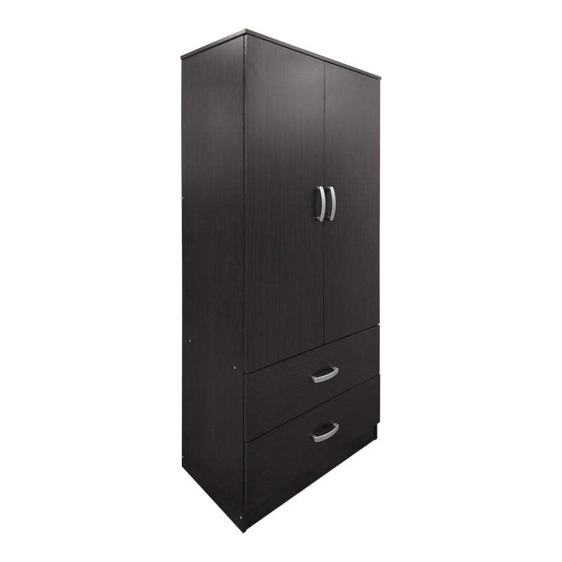 Ντουλάπα εξάφυλλη με πατάρι Athos I pakoworld wenge 240x42x240εκ