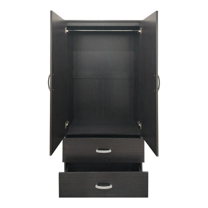Ντουλάπα εξάφυλλη με πατάρι Athos I pakoworld wenge 240x42x240εκ