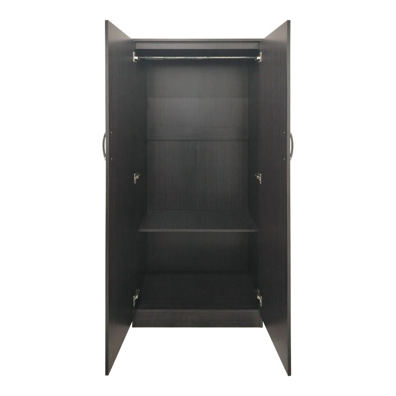 Ντουλάπα εξάφυλλη με πατάρι Athos I pakoworld wenge 240x42x240εκ
