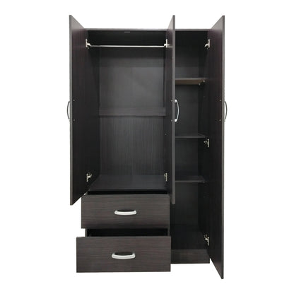 Ντουλάπα πεντάφυλλη με πατάρι Athos I pakoworld wenge 170x42x240εκ