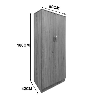 Ντουλάπα εξάφυλλη με πατάρι Athos ΙΙ pakoworld wenge 240x42x240εκ