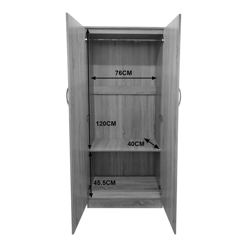 Ντουλάπα εξάφυλλη με πατάρι Athos ΙΙ pakoworld wenge 240x42x240εκ