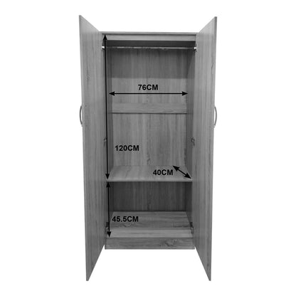Ντουλάπα εξάφυλλη με πατάρι Athos ΙΙ pakoworld wenge 240x42x240εκ