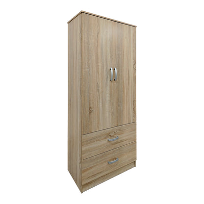 Ντουλάπα εξάφυλλη με πατάρι Athos pakoworld sonoma 240x42x240εκ