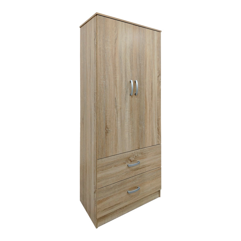 Ντουλάπα εξάφυλλη με πατάρι Athos I pakoworld sonoma 240x42x240εκ