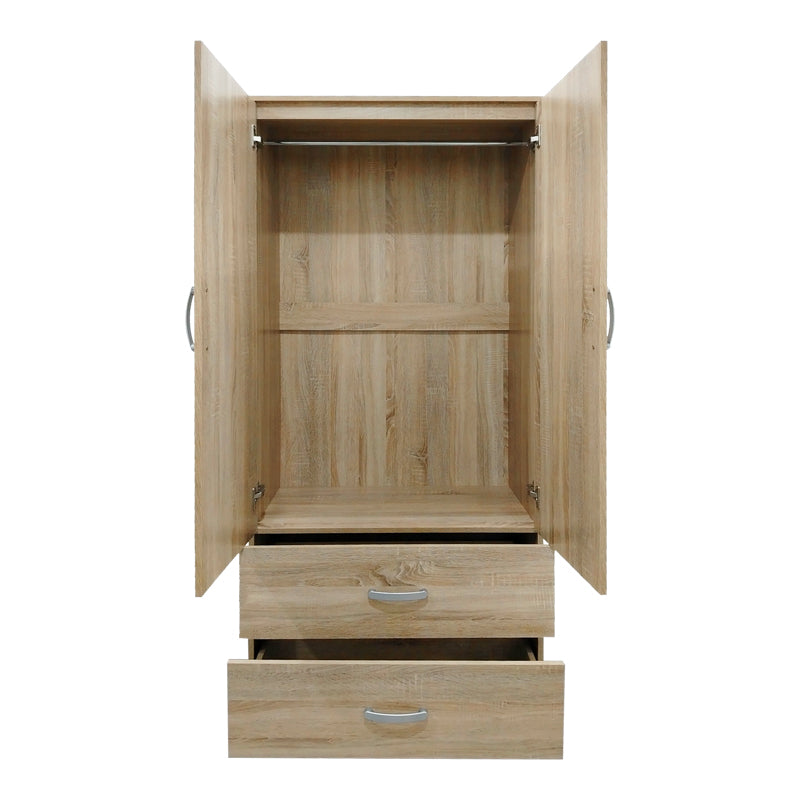 Ντουλάπα εξάφυλλη με πατάρι Athos I pakoworld sonoma 240x42x240εκ