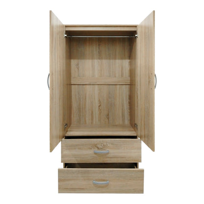 Ντουλάπα εξάφυλλη με πατάρι Athos I pakoworld sonoma 240x42x240εκ