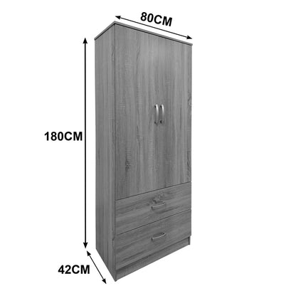 Ντουλάπα εξάφυλλη με πατάρι Athos I pakoworld sonoma 240x42x240εκ