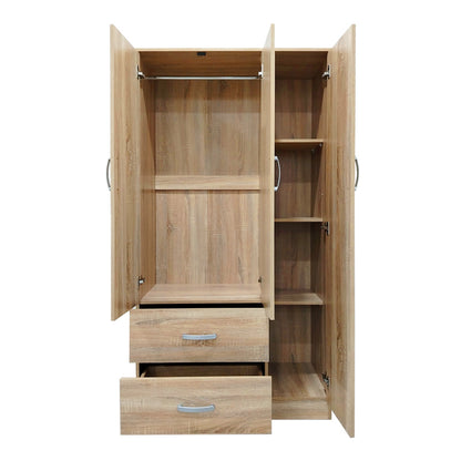 Ντουλάπα πεντάφυλλη με πατάρι Athos I pakoworld sonoma 170x42x240εκ