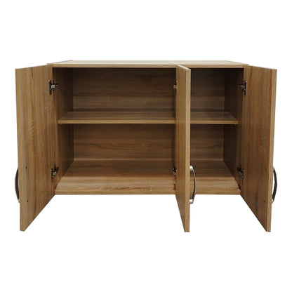 Ντουλάπα πεντάφυλλη με πατάρι Athos I pakoworld sonoma 170x42x240εκ