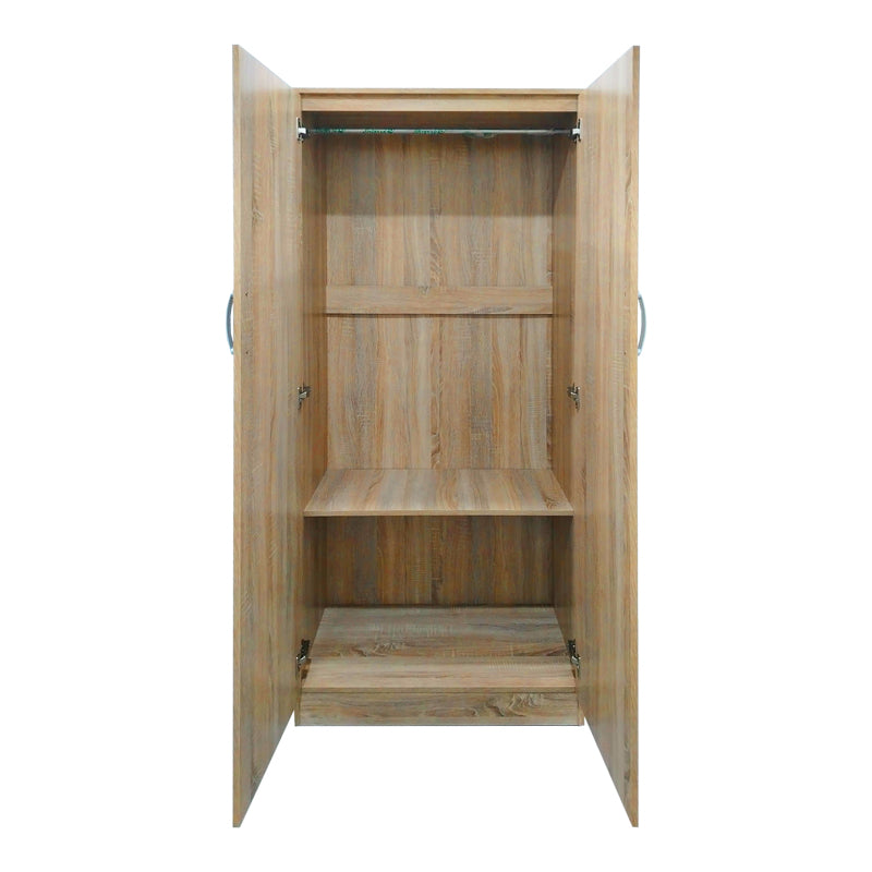 Ντουλάπα εξάφυλλη με πατάρι Athos ΙΙ pakoworld sonoma 240x42x240εκ