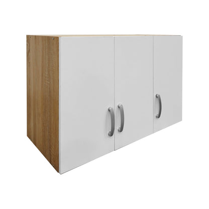 Ντουλάπα πεντάφυλλη με πατάρι Athos I pakoworld sonoma-λευκή 170x42x240εκ