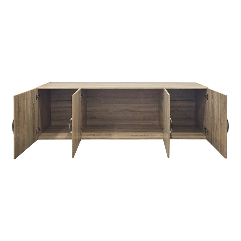 Ντουλάπα τετράφυλλη και πατάρι Alvia pakoworld sonoma 200x51x240εκ
