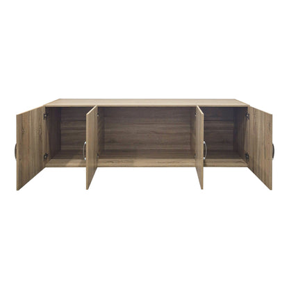 Ντουλάπα τετράφυλλη και πατάρι Alvia pakoworld sonoma 200x51x240εκ
