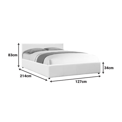 Κρεβάτι Dellia pakoworld με αποθηκευτικό χώρο pu λευκό 120x200εκ