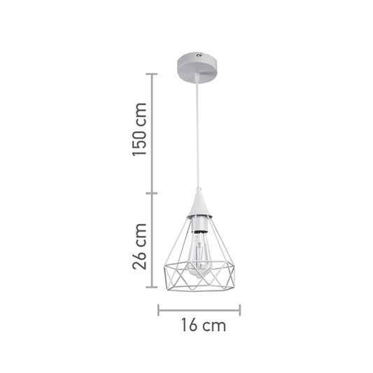 InLight Κρεμαστό φωτιστικό από λευκό μέταλλο 1XE27 D:16cm (4024-WH)