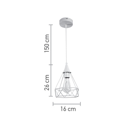 InLight Κρεμαστό φωτιστικό από λευκό μέταλλο 1XE27 D:16cm (4024-WH)