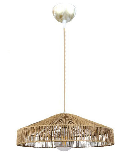 InLight Κρεμαστό φωτιστικό καφέ από σχοινί 1XE27 D:45cm (4029-Β)