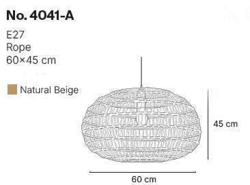 InLight Κρεμαστό Φωτιστικό από σχοινί 1xE27 D:60cm (4041-A)