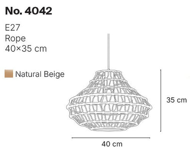 InLight Κρεμαστό Φωτιστικό από σχοινί 1xE27 D:40cm (4042)