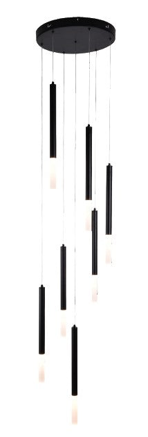 Inlight Κρεμαστό φωτιστικό LED 7* 5W 3000K από μαύρο μέταλλο D:40X200cm (4066-7-Black)