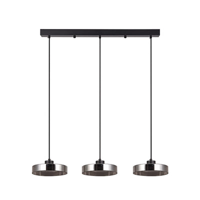 Inlight Κρεμαστό φωτιστικό LED απο μαύρο μέταλλο και φιμέ γυαλί, 70x200cm, 3CCT (Θερμό- Φυσικό- Ψυχρ